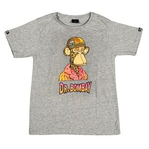 Crooks and Castles Kids Dr Bombay Monkey Graphic Tee Shirt Grey Size 11-12